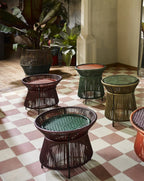 Caribe Chic Black Red Basket Table