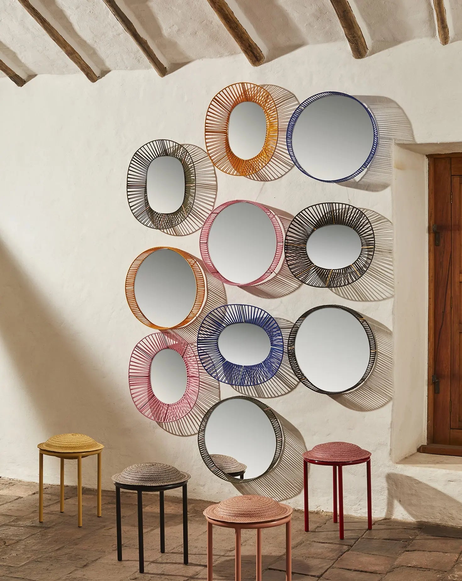 Cesta Blue Wall Mirror Oval