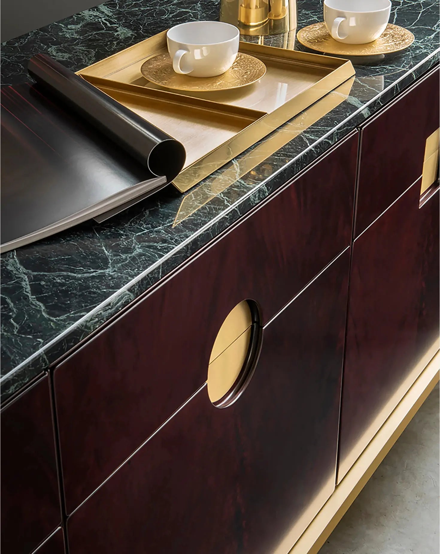 Paolo Rizzatto Zuan Mahogany Wood Dining Cabinet