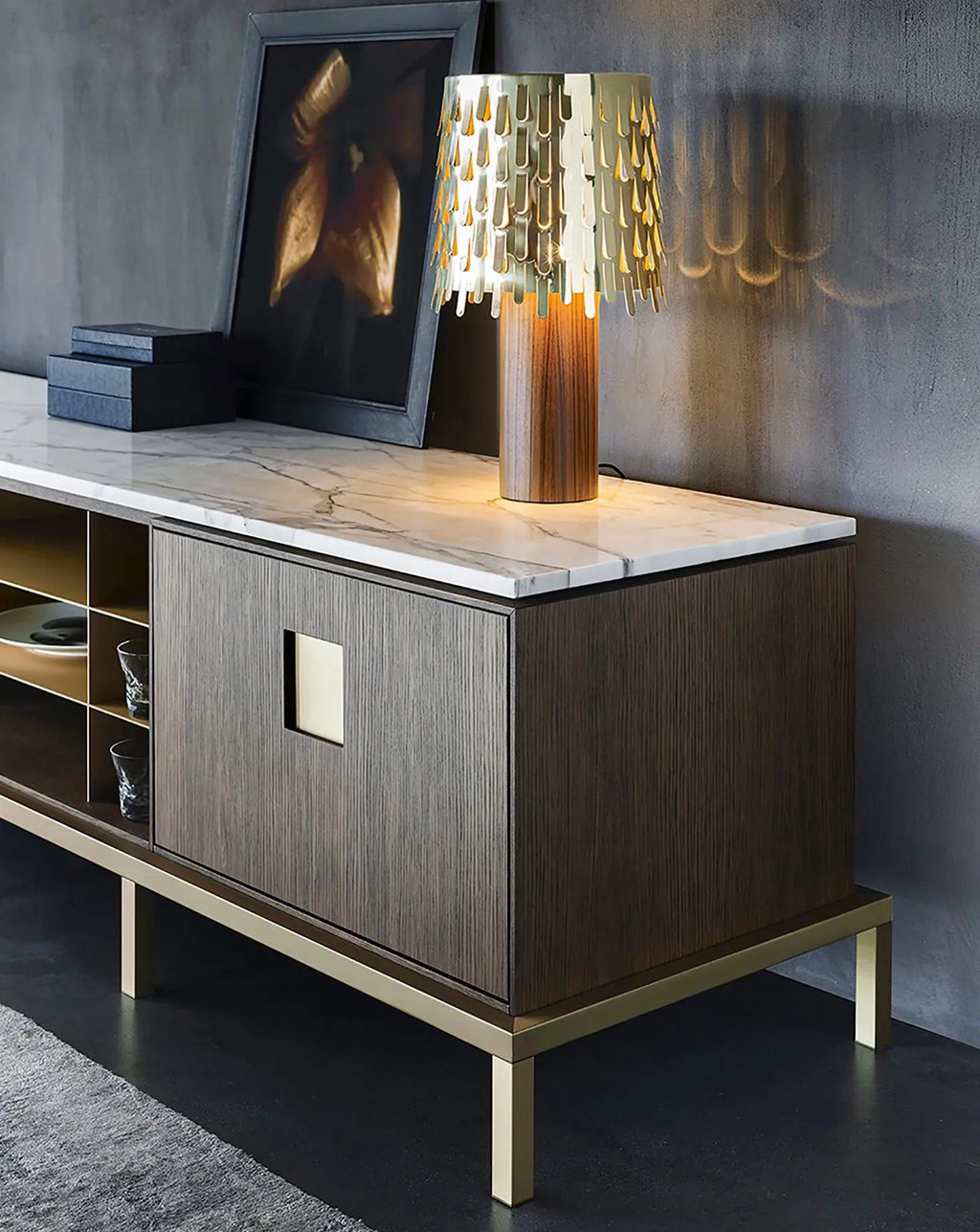 Paolo Rizzatto Zuan Oak Wood Living Cabinet